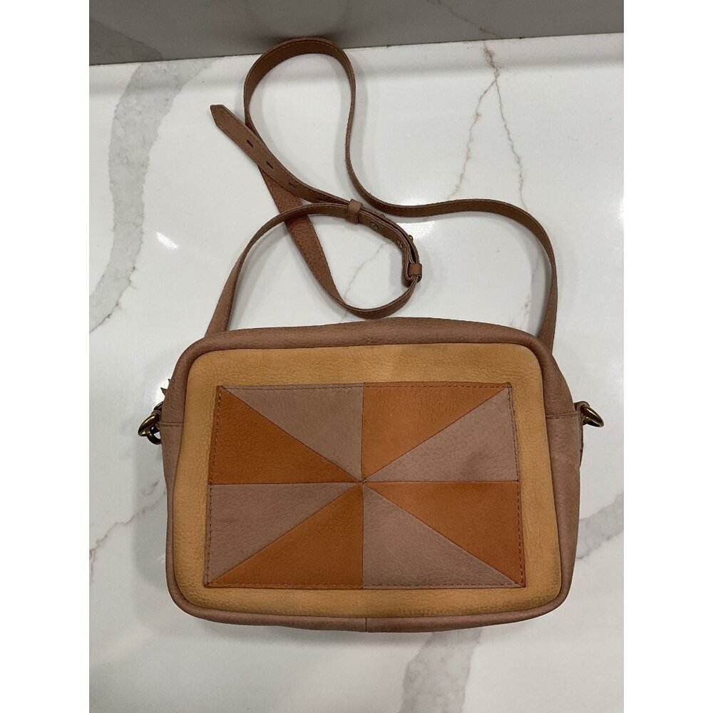 Madewell Transport Camera Bag Patchwork Crossbody Nubuck Leather Boho Hippie 70s